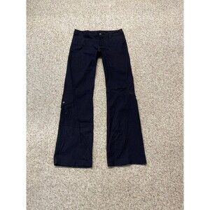 Athleta Dipper Low Rise Y2K Waterproof Flare Front Yolk Black Cargo Pants Size 4